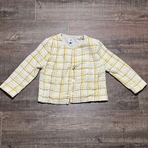 CAbi Women's Yellow and White Plaid Blazer